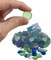 Flat Marbles Vase Filler - 3 Lb (315 pcs) Aqua White Cobalt & Green Glass Pebble Vase - Clear Glass Stones for Vases - Flat Glass Marble for craft and Home décor - Aquarium Glass Marble filler
